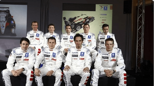 Franck Montagny and his Peugeot teammates