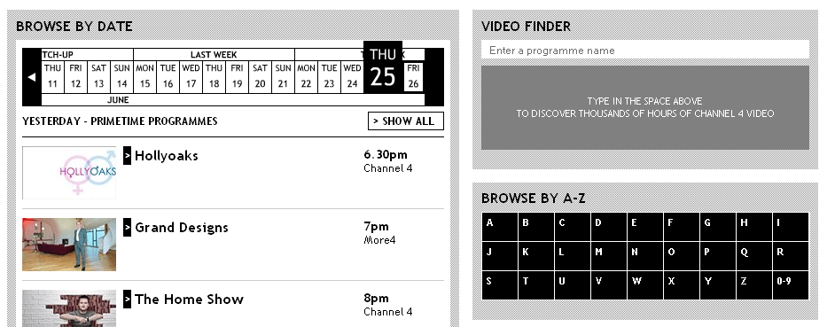 On demand and catching up