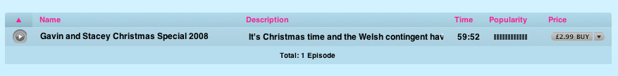 Gavin and Stacey episode on iTunes