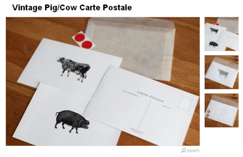 Card week - Vintage Pig/Cow Postcards