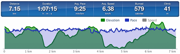 Running speed and elevation graph