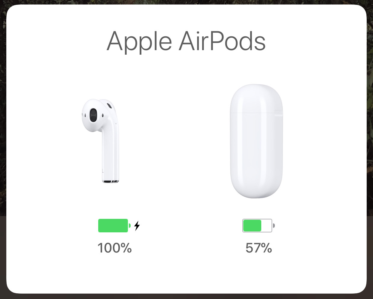 Airpod battery screenshot