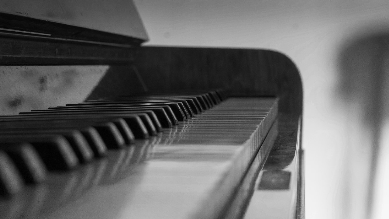 Black and white piano