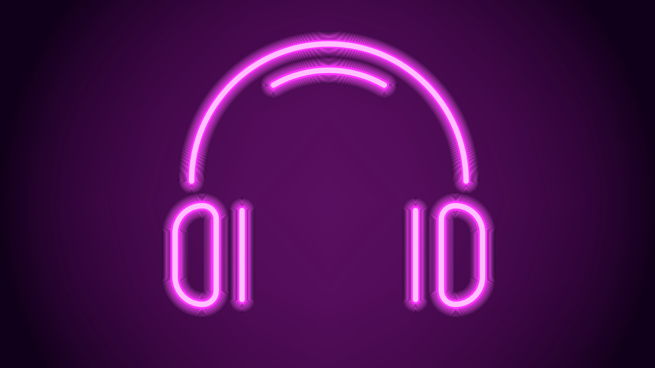 Purple headphones