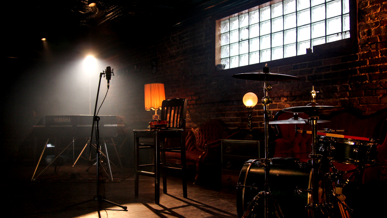 Dark music room