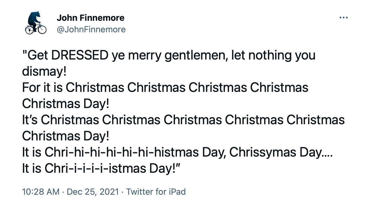 John Finnemore Christmas tweet