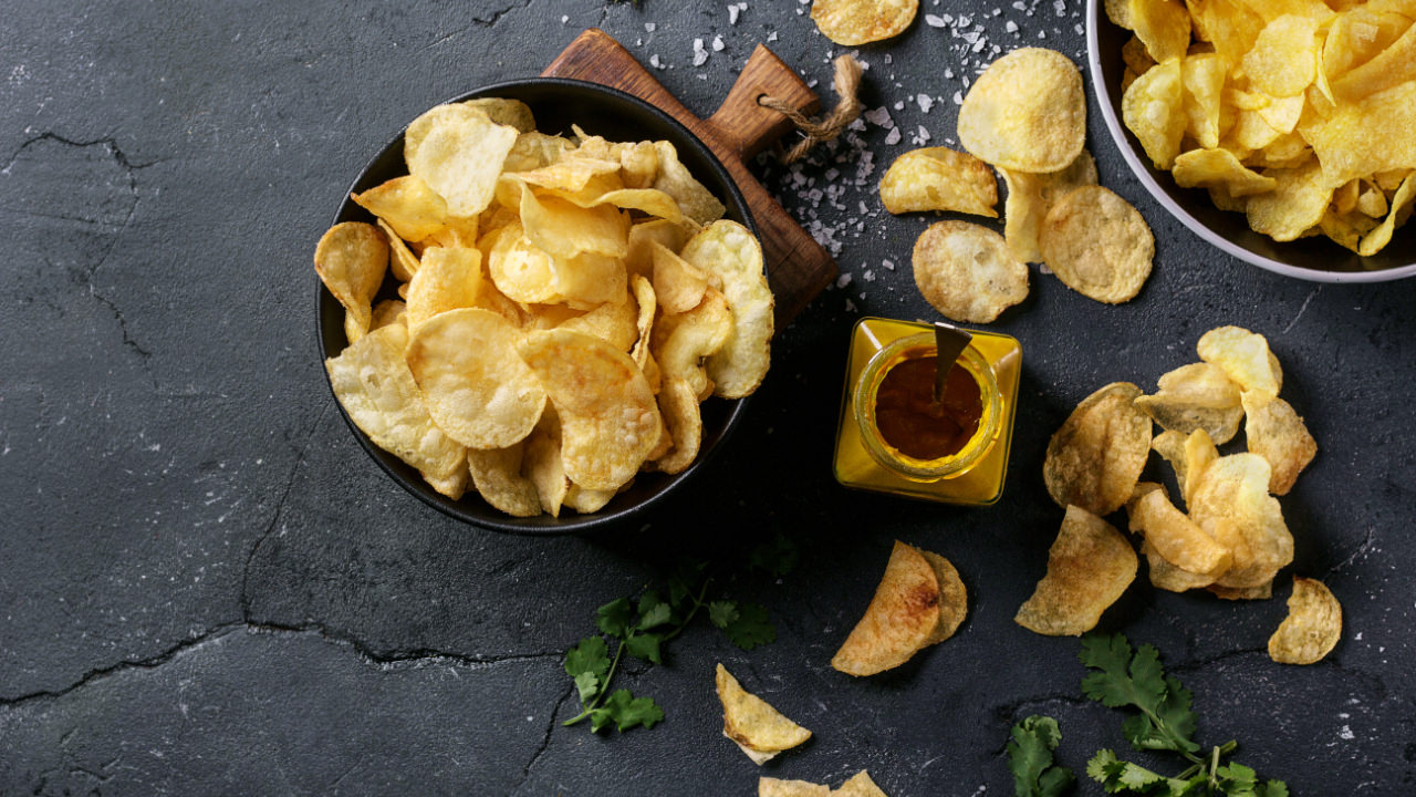 Crisps in a bowl