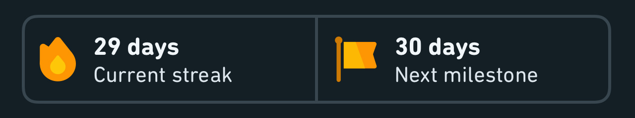 Duolingo 29 day streak
