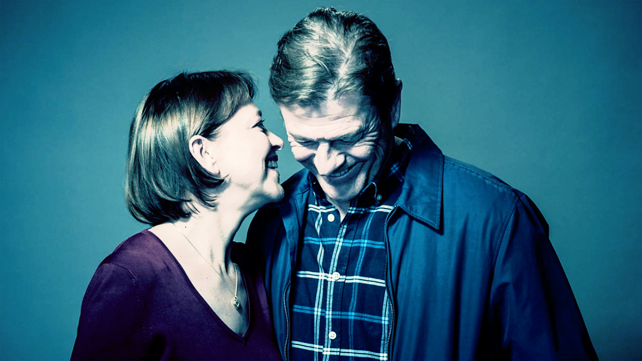 A promotional still from the BBC television show Marriage, featuring Nicola Walker and Sean Bean