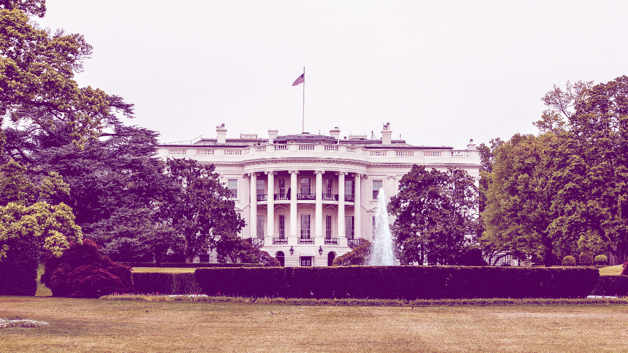 Many lights at the White House