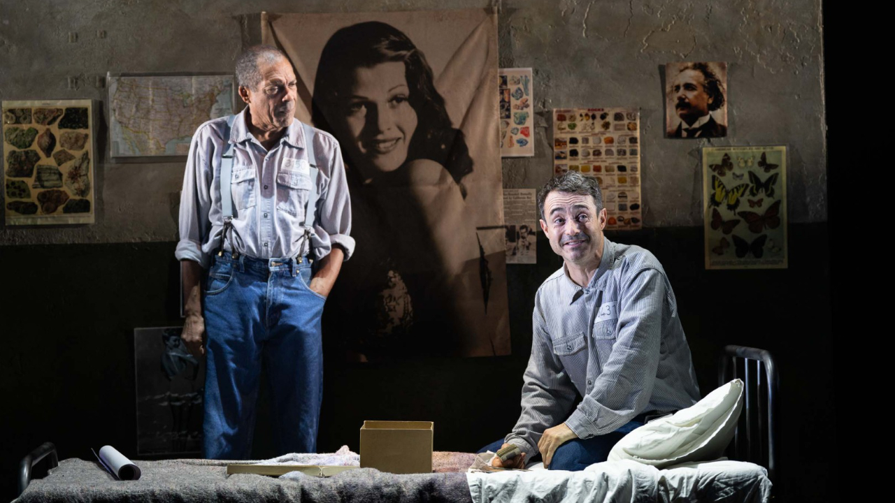 A marketing photo for the UK tour of the play The Shawshank Redemption featuring Joe McFadden and Ben Onwukwe as Andy and Red respectively