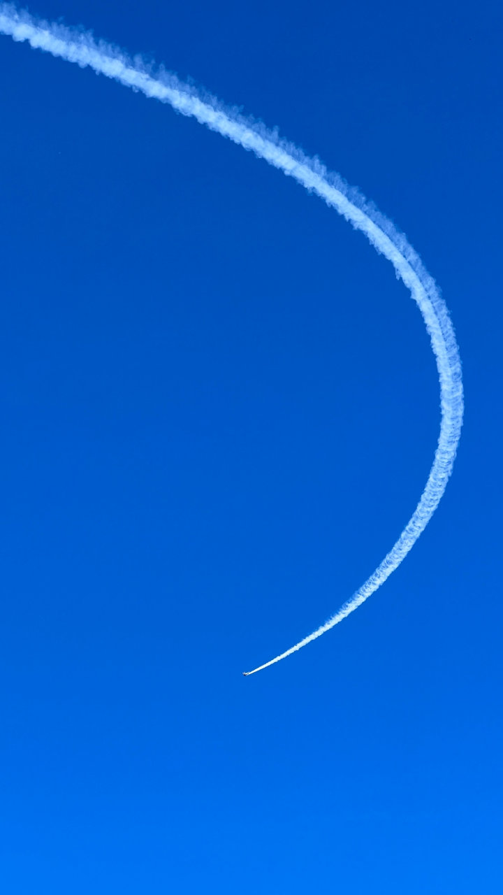 Brush strokes on blue